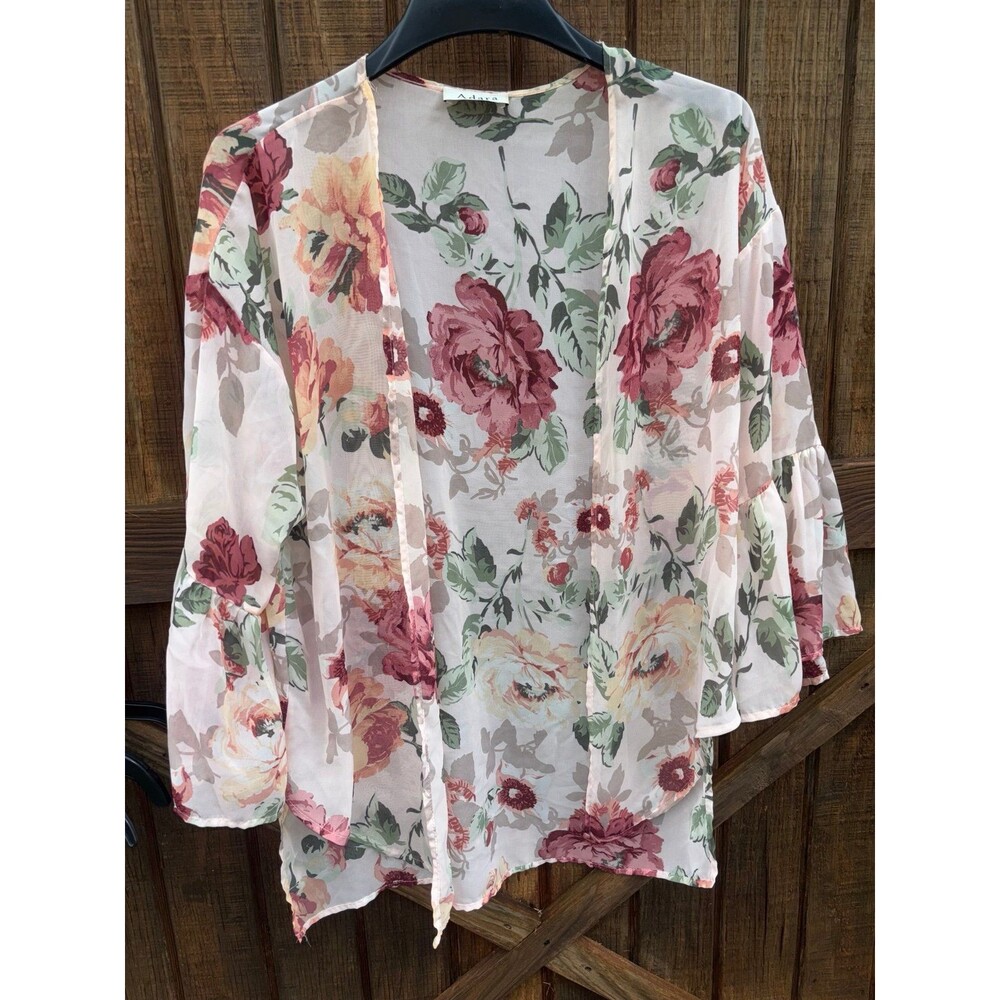 Adara one size Floral Kimono with boho sleeves